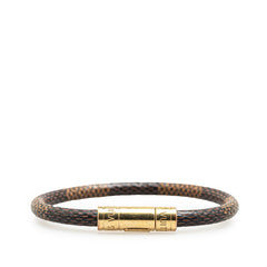 ルイ ヴィトン ダミエ ブラスレ キープイット ブレスレット M6139F ブラウン PVC メッキ レディース LOUIS VUITTON 【中古】