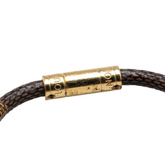 ルイ ヴィトン ダミエ ブラスレ キープイット ブレスレット M6139F ブラウン PVC メッキ レディース LOUIS VUITTON 【中古】