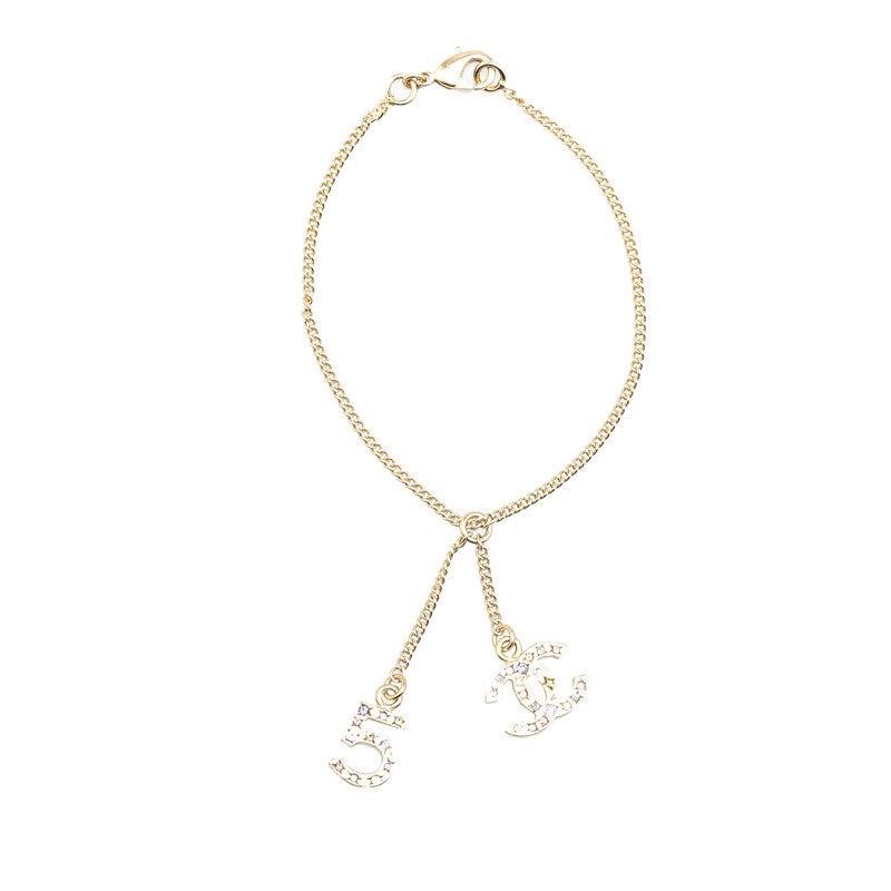 シャネル ココマーク No.5 スイング ブレスレット シルバー メタル ラインストーン レディース CHANEL 【中古】