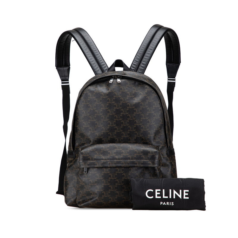 セリーヌ トリオンフ リュック バッグパック ブラック ブラウン PVC レザー レディース CELINE 【中古】
