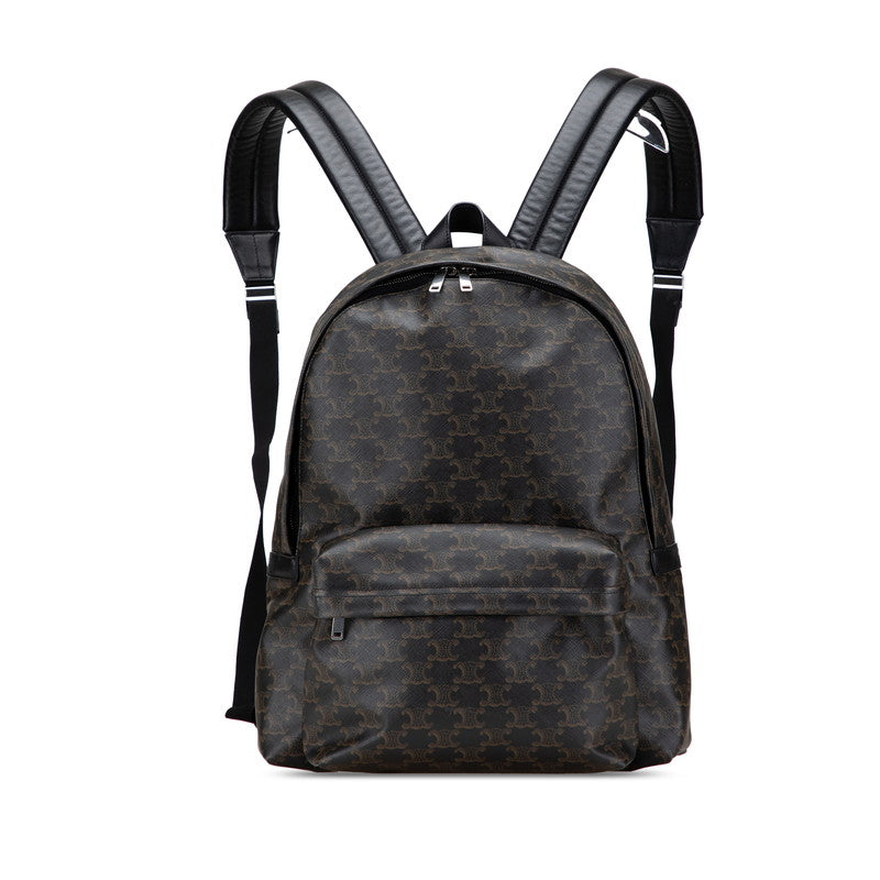 セリーヌ トリオンフ リュック バッグパック ブラック ブラウン PVC レザー レディース CELINE 【中古】