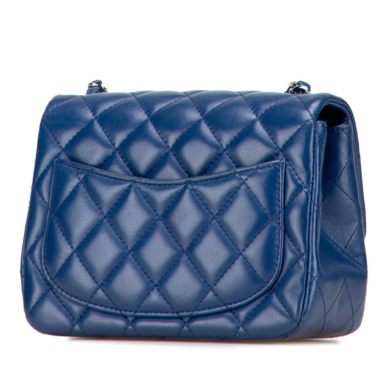 シャネル ミニマトラッセ ココマーク チェーン ショルダーバッグ ブルー ラムスキン レディース CHANEL 【中古】