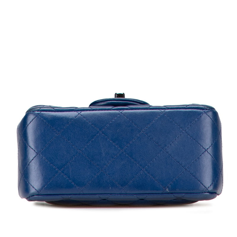 シャネル ミニマトラッセ ココマーク チェーン ショルダーバッグ ブルー ラムスキン レディース CHANEL 【中古】