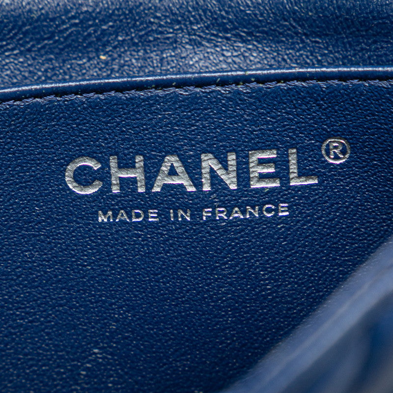 シャネル ミニマトラッセ ココマーク チェーン ショルダーバッグ ブルー ラムスキン レディース CHANEL 【中古】