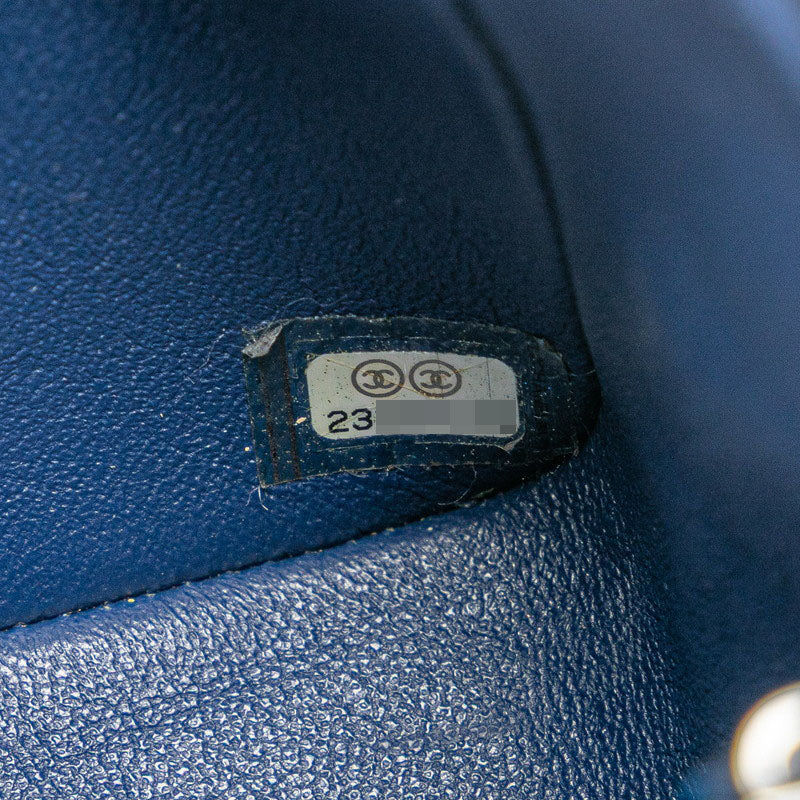 シャネル ミニマトラッセ ココマーク チェーン ショルダーバッグ ブルー ラムスキン レディース CHANEL 【中古】