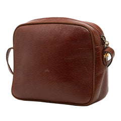 サルヴァトーレフェラガモ ヴァラ 型押し 斜めかけ ショルダーバッグ ブラウン レザー レディース Salvatore Ferragamo 【中古】