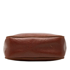 サルヴァトーレフェラガモ ヴァラ 型押し 斜めかけ ショルダーバッグ ブラウン レザー レディース Salvatore Ferragamo 【中古】
