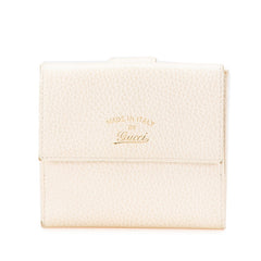 グッチ ダブルホック 二つ折り財布 368233 ホワイト レザー レディース GUCCI 【中古】