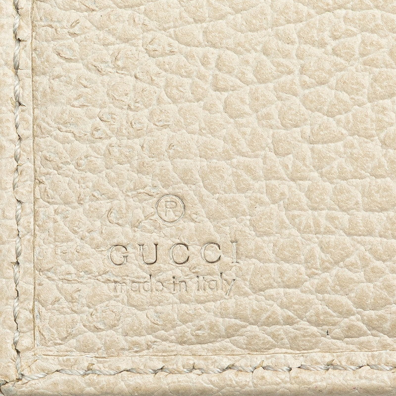 グッチ ダブルホック 二つ折り財布 368233 ホワイト レザー レディース GUCCI 【中古】