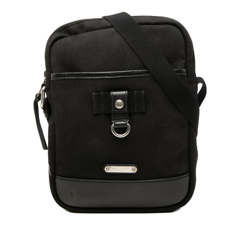 サンローラン リビングトン 斜め掛け ショルダーバッグ 482777 ブラック キャンバス レザー レディース SAINT LAURENT 【中古】