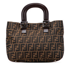 フェンディ ズッカ ハンドバッグ ブラウン キャンバス レザー レディース FENDI 【中古】