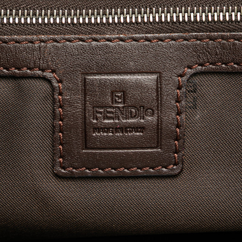 フェンディ ズッカ ハンドバッグ ブラウン キャンバス レザー レディース FENDI 【中古】
