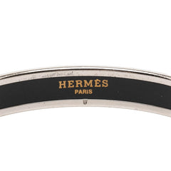 エルメス エマイユPM カレーシュ 馬車 ロゴ バングル シルバー アイボリー メタル レディース HERMES 【中古】