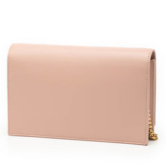 サンローラン YSLロゴ チェーン ウォレット ショルダーバッグ ピンク レザー レディース SAINT LAURENT 中古