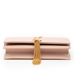 サンローラン YSLロゴ チェーン ウォレット ショルダーバッグ ピンク レザー レディース SAINT LAURENT 中古
