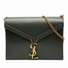 サンローラン カサンドラ チェーン ショルダーバッグ 532750 グリーン レザー レディース SAINT LAURENT 【中古】