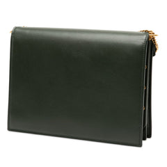 サンローラン カサンドラ チェーン ショルダーバッグ 532750 グリーン レザー レディース SAINT LAURENT 【中古】