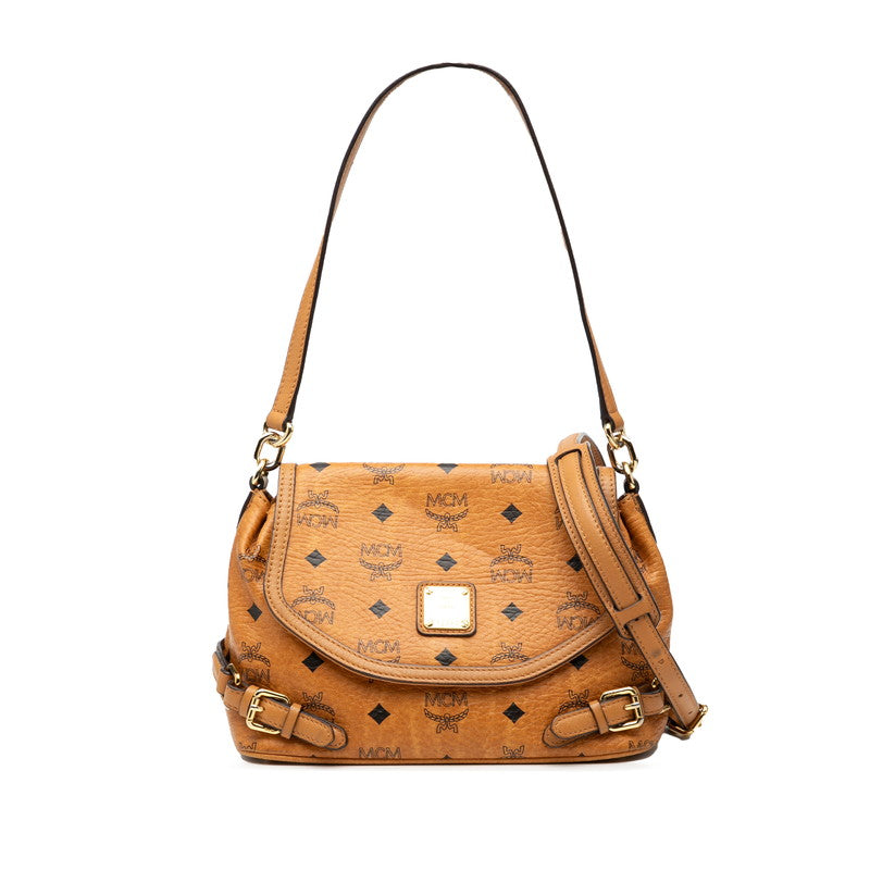 エム シー エム ヴィセトス モノグラム ショルダーバッグ 2WAY ブラウン レザー レディース MCM 【中古】