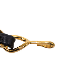シャネル ココマーク チェーンベルト ゴールド ブラック メッキ レザー レディース CHANEL 【中古】