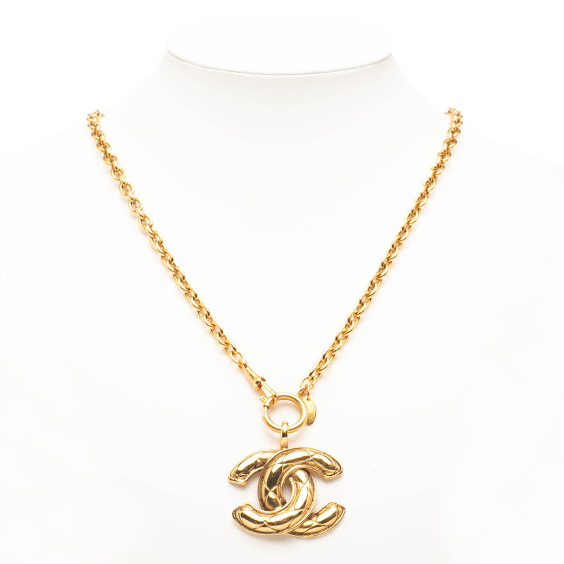 シャネル マトラッセ ココマーク ネックレス ゴールド メッキ レディース CHANEL 【中古】