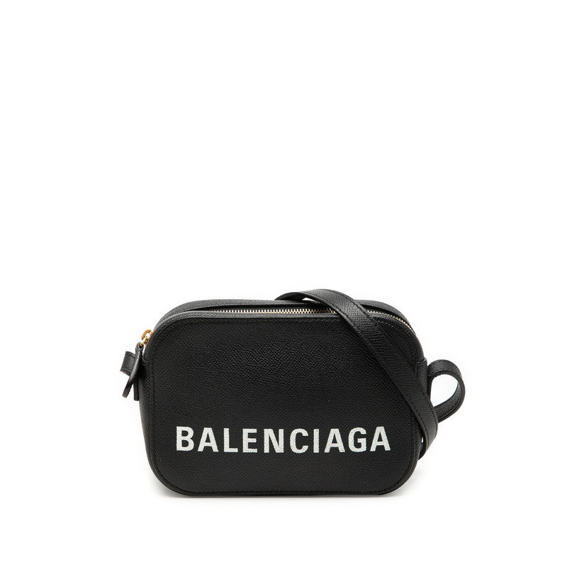 バレンシアガ ヴィル カメラバッグXS 斜め掛け ショルダーバッグ 558171 ブラック レザー レディース BALENCIAGA 【中古】