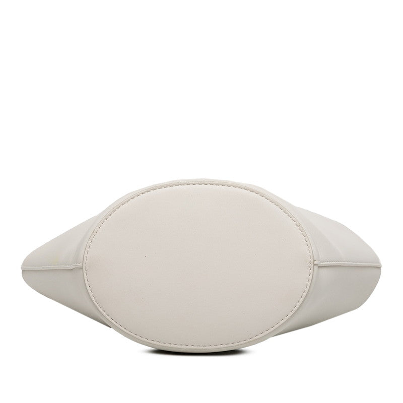 ボッテガヴェネタ スモール バスケット トートバッグ ワンショルダーバッグ ホワイト レザー レディース BOTTEGAVENETA 【中古】
