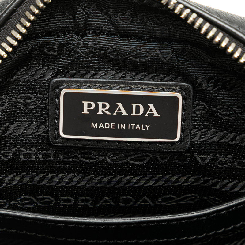 プラダ トライアングルロゴ 斜め掛け ショルダーバッグ 2VH168 ブラック レザー レディース PRADA 【中古】