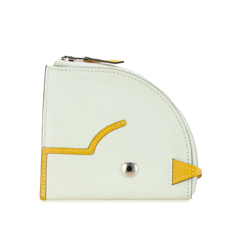 エルメス パドック コインケース ヴェールフィズ クミン シェーブル レディース HERMES 【中古】