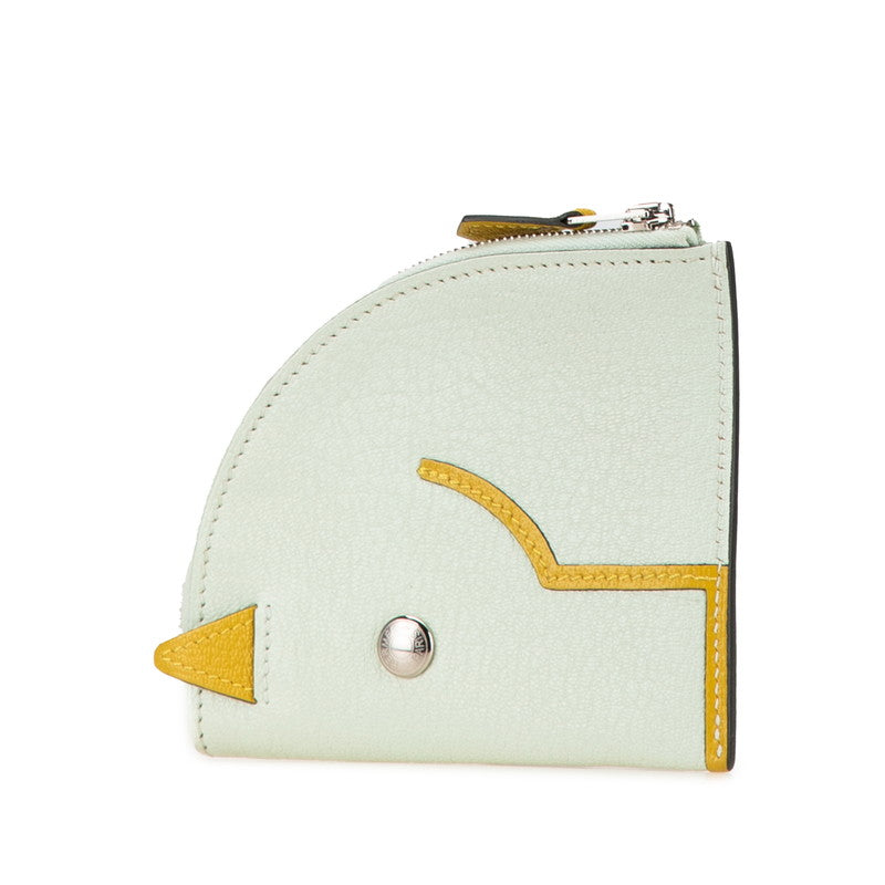 エルメス パドック コインケース ヴェールフィズ クミン シェーブル レディース HERMES 【中古】