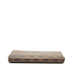 ルイ ヴィトン ダミエ ジッピー ウォレット 旧型 長財布 ラウンドファスナー N60015 ブラウン PVC レディース LOUIS VUITTON 【中古】