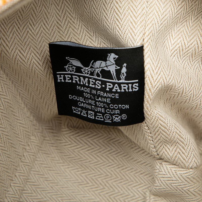 エルメス ブリッド ア ブラック オ カレ PM ハンドバッグ ポーチ フォーブ シルバー金具 コットン レディース HERMES 【中古】