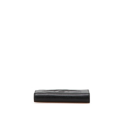 シャネル ココマーク がま口 二つ折り財布 ブラック キャビアスキン レディース CHANEL 【中古】
