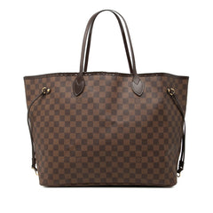 ルイ ヴィトン ダミエ ネヴァーフルGM トートバッグ ショルダーバッグ N51106 ブラウン PVC レザー レディース LOUIS VUITTON 中古