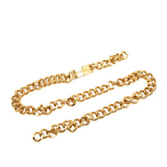 シャネル ロゴ プレート チェーンベルト ゴールド メッキ レディース CHANEL 【中古】