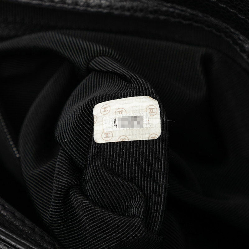 シャネル トリプルココマーク チェーン トートバッグ ブラック キャビアスキン レディース CHANEL 【中古】