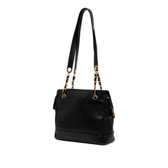 シャネル トリプルココマーク チェーン トートバッグ ブラック キャビアスキン レディース CHANEL 【中古】