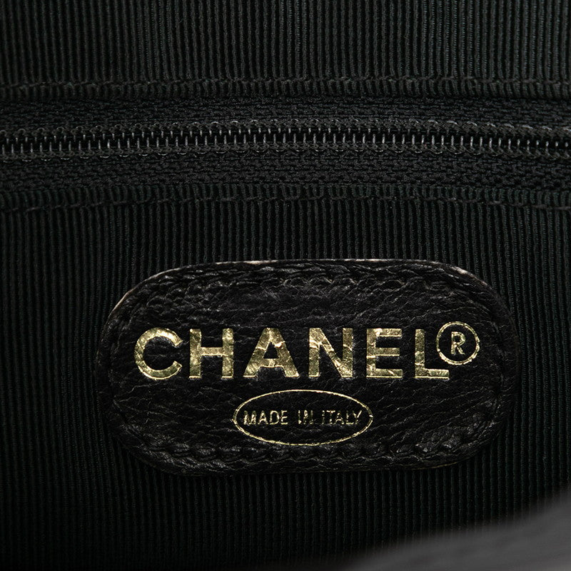 シャネル トリプルココマーク チェーン トートバッグ ブラック キャビアスキン レディース CHANEL 【中古】