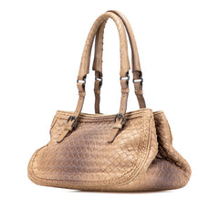 ボッテガヴェネタ イントレチャート ハンドバッグ ベージュ レザー レディース BOTTEGAVENETA 【中古】