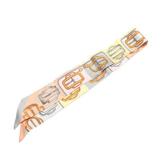 エルメス ツイリー Bouclerie d Attelage アトラージュのバックル スカーフ グレー ブラウン マルチカラー シルク レディース HERMES 【中古】