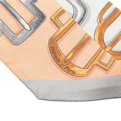 エルメス ツイリー Bouclerie d Attelage アトラージュのバックル スカーフ グレー ブラウン マルチカラー シルク レディース HERMES 【中古】