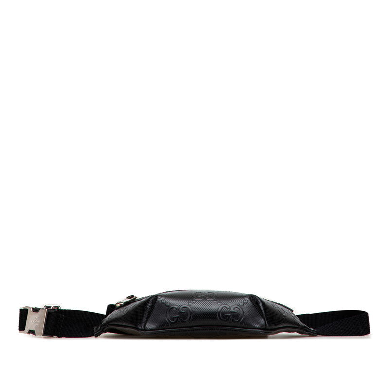 グッチ GGエンボス ウエストバッグ ボディバッグ 658582 ブラック レザー レディース GUCCI 【中古】