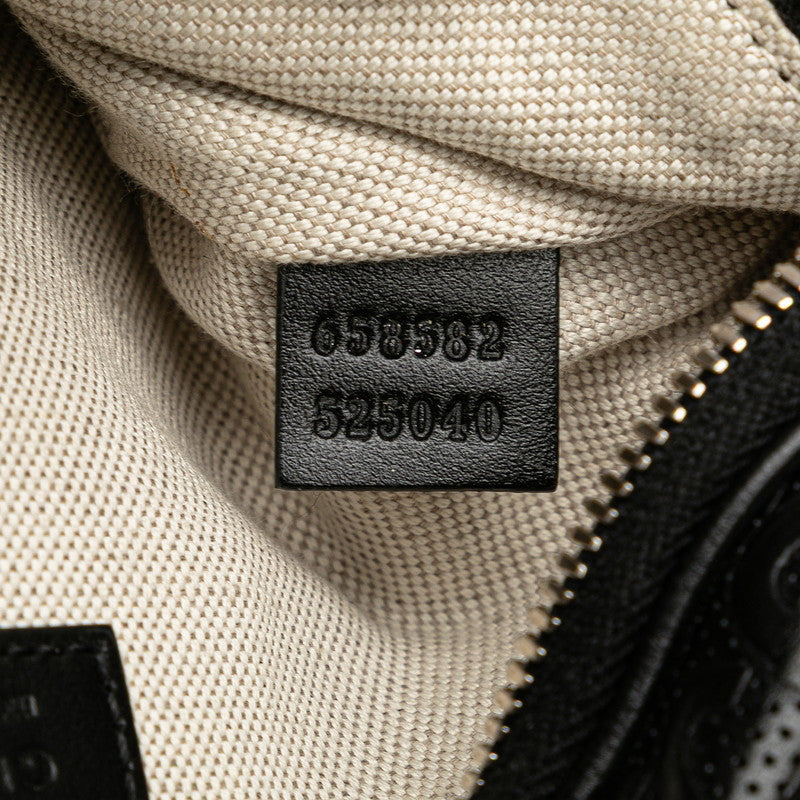 グッチ GGエンボス ウエストバッグ ボディバッグ 658582 ブラック レザー レディース GUCCI 【中古】