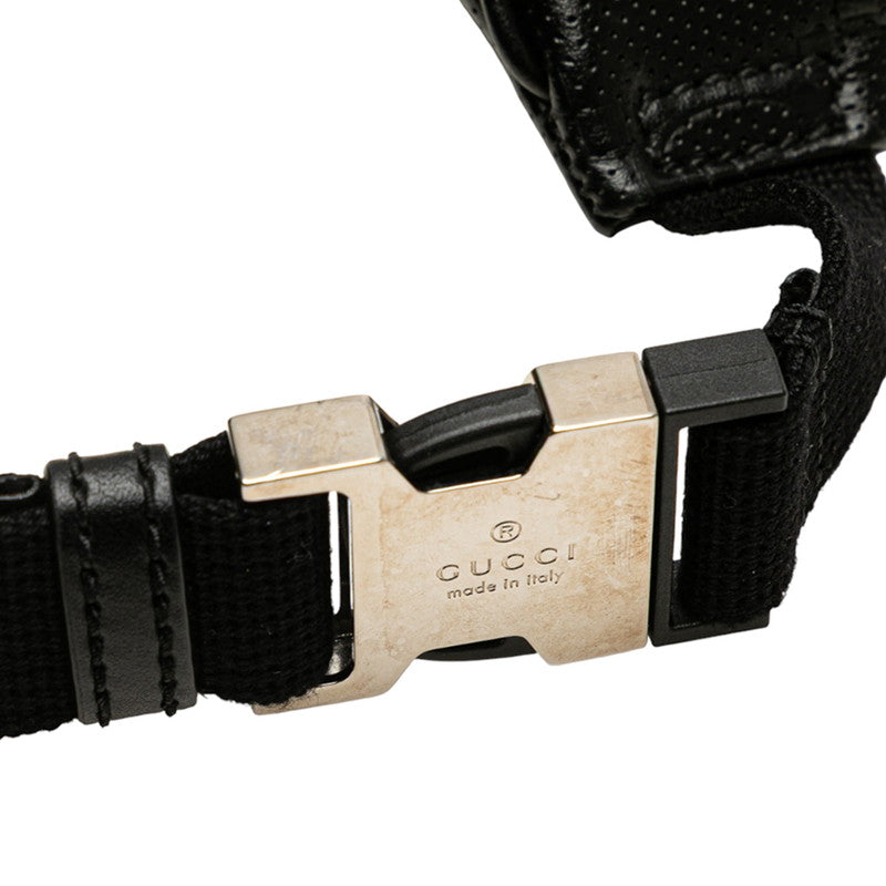 グッチ GGエンボス ウエストバッグ ボディバッグ 658582 ブラック レザー レディース GUCCI 【中古】