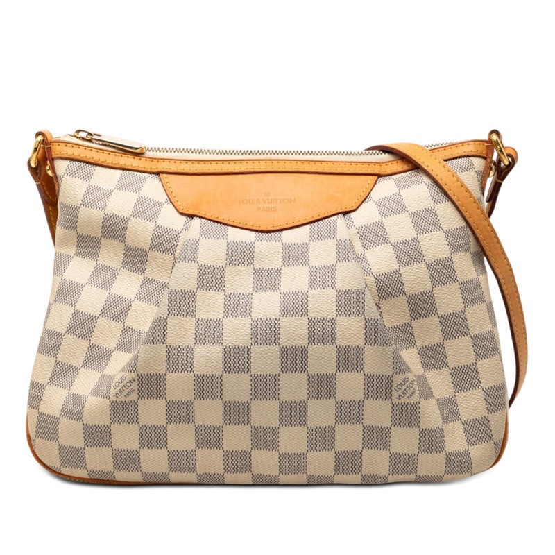 ルイ ヴィトン ダミエ アズール シラク—サPM 斜め掛け ショルダーバッグ N41113 ホワイト PVC レザー レディース LOUIS VUITTON 【中古】