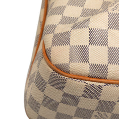 ルイ ヴィトン ダミエ アズール シラク—サPM 斜め掛け ショルダーバッグ N41113 ホワイト PVC レザー レディース LOUIS VUITTON 【中古】