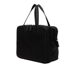 プラダ 三角ロゴプレート ハンドバッグ コスメバッグ ブラック ナイロン レディース PRADA 【中古】