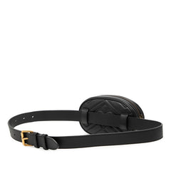 グッチ GGマーモント キルティング ボディバッグ ウエストバッグ 476434 ブラック レザー レディース GUCCI 【中古】