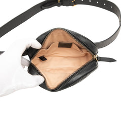 グッチ GGマーモント キルティング ボディバッグ ウエストバッグ 476434 ブラック レザー レディース GUCCI 【中古】