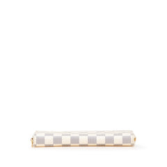 ルイ ヴィトン ダミエ アズール ジッピー ウォレット ラウンドファスナー 長財布 N60019 ホワイト PVC レザー レディース LOUIS VUITTON 【中古】