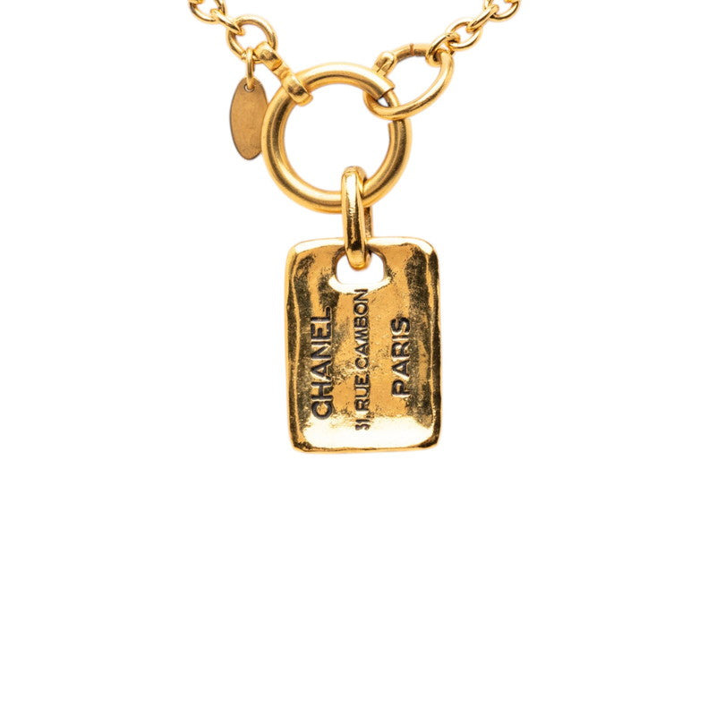 シャネル 31 RUE CAMBON ル カンボン タグ プレート ネックレス ゴールド メッキ レディース CHANEL 【中古】